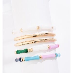 Chic Gold and Multicolor Bracelet Set